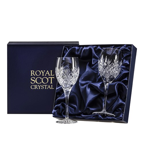 Buy And Send Royal Scot Crystal - Edinburgh - 2 Crystal Wine Glasses (Presentation Boxed)